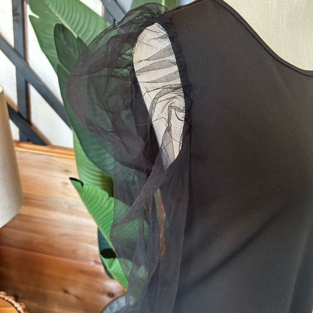Elegant Black Sheer Sleeve bodysuit from SHEIN size Large - Picture 8 of 8
